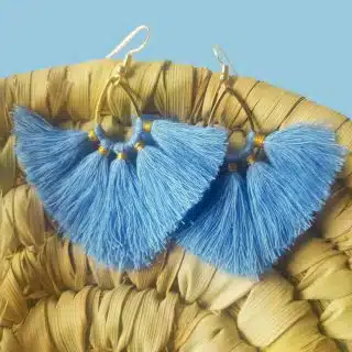 Tassels earrings ( Baby blue )