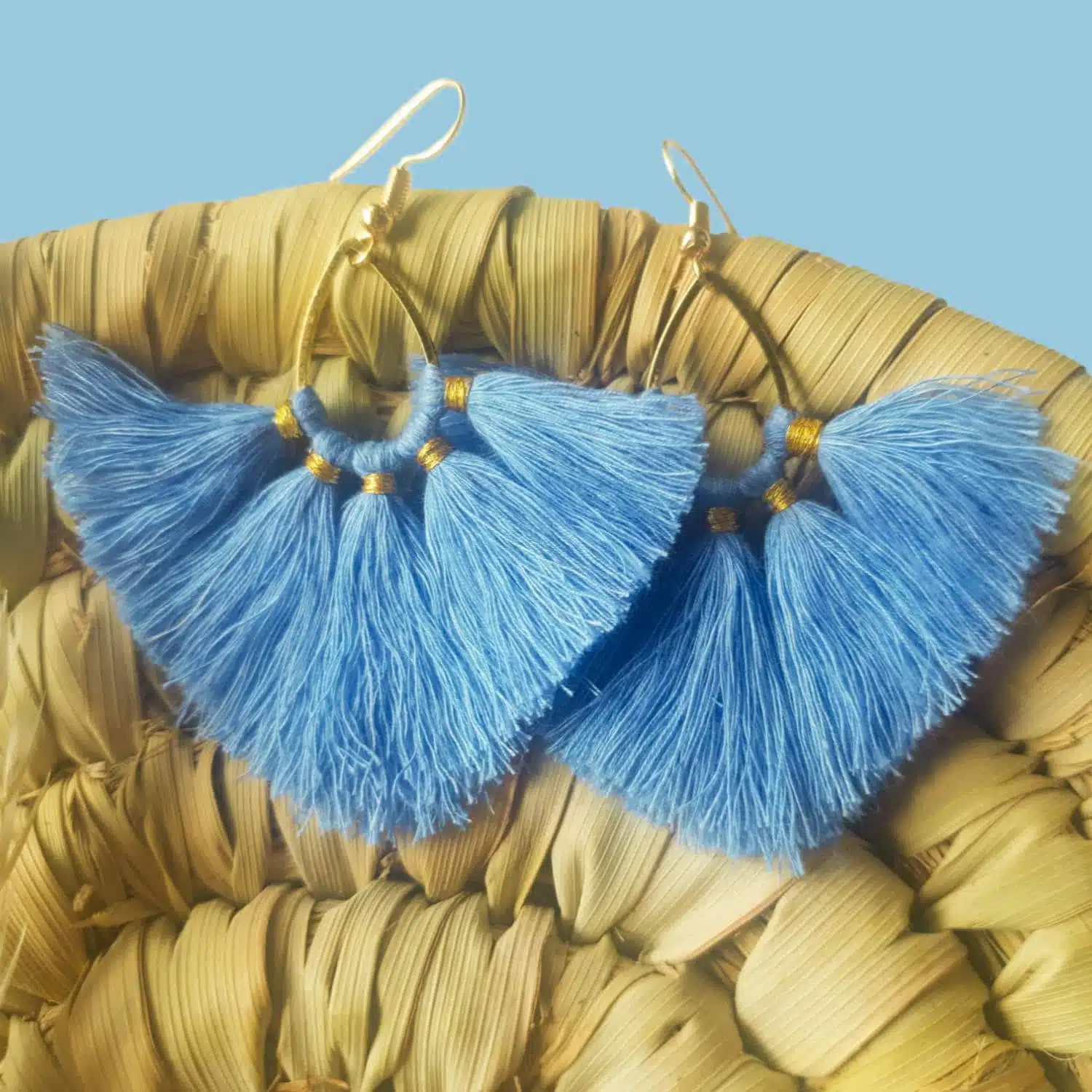Tassels earrings ( Baby blue ) 1 Tassels earrings ( Baby blue )