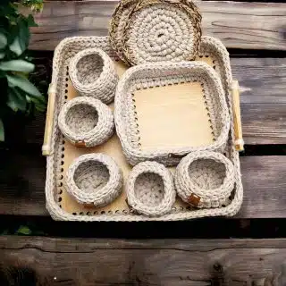Crochet Serving Coasters & Tray CRO5