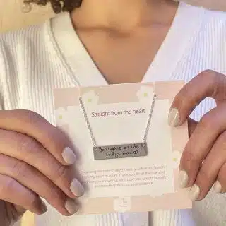 Customized Message Silver Bar Necklace