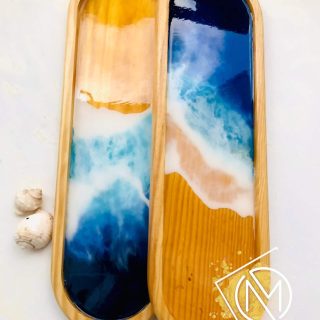 Ocean sushi resin tray