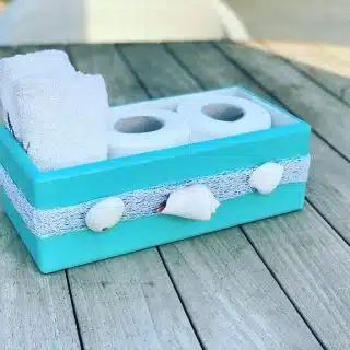 Aqua Sea Shells Towel Holder