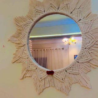 Mirror macrame for home decoration