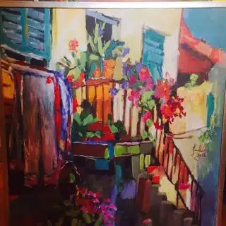 Summer vibes - 68/64 cm -acrylic on canvas- framed