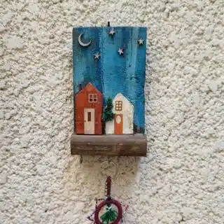 شماعة مفاتيح خشب رسم يدوي