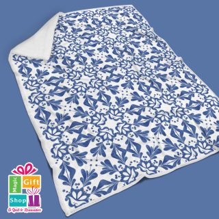 blue pattern blanket