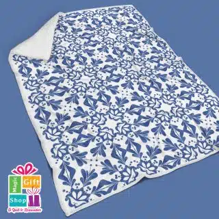 blue pattern blanket