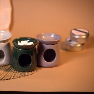 Catmint Porcelain Oil Burner + 2 wax Melts