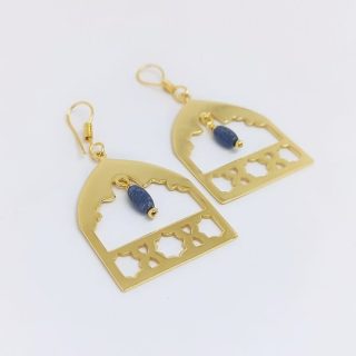 حلق نحاس - مطلي ذهب عيار 21 - Earing - Gold Plated 21K