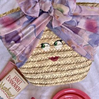 LOLA Purple Straw Bag