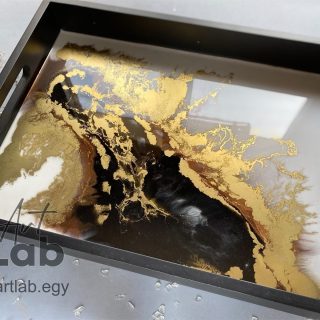 resin rectangular handmade serving tray