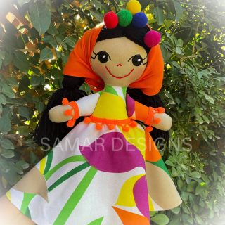 Egyptian folkloric handmade soft doll “Warda ”