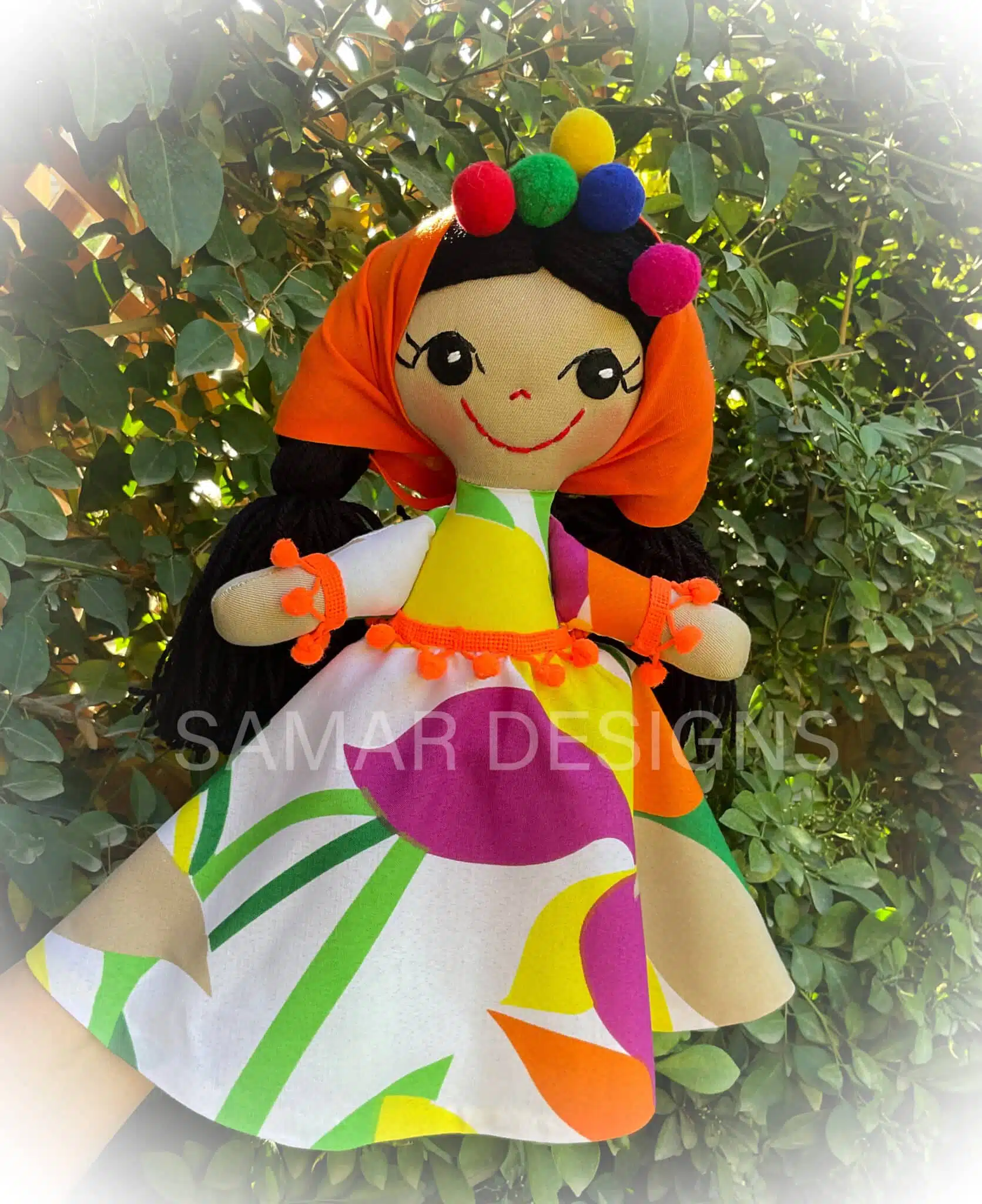 Egyptian folkloric handmade soft doll “Warda ” 1 Egyptian folkloric handmade soft doll “Warda ”