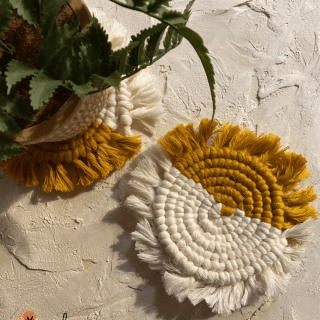 Macrame two tone coaster