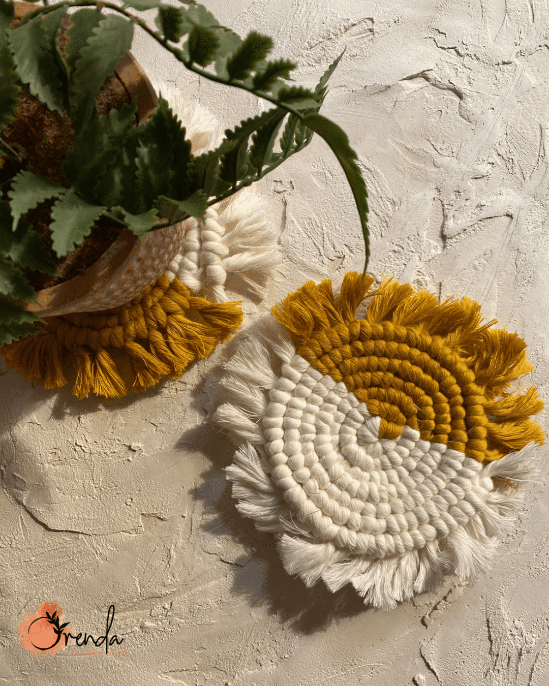 Macrame two tone coaster 1 Macrame two tone coaster