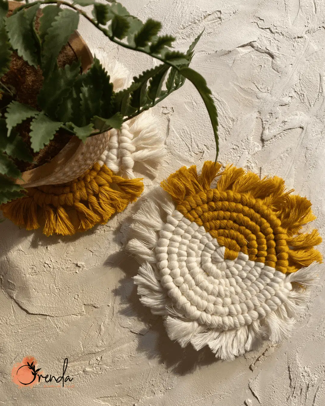 Macrame two tone coaster 1 Macrame two tone coaster