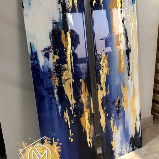 Blue scream resin paintings