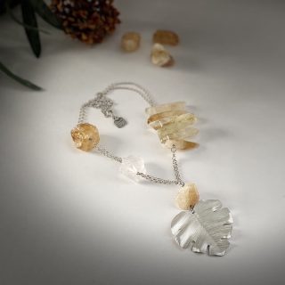 Leaf cetrine necklace