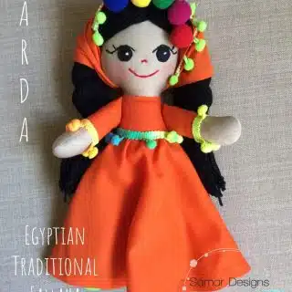 Egyptian folkloric handmade soft doll “” (warda)