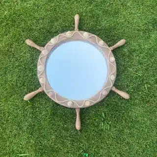 Summer Wheel Mirror with Sea Shells