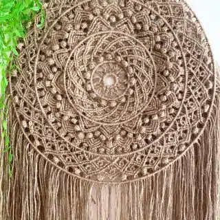 Extra lareg macrame mandal with jute rop