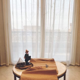 Linen with handmade printed