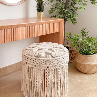 Macrame pouf