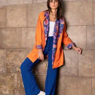 Paisely Waterproof Blazer in Orange