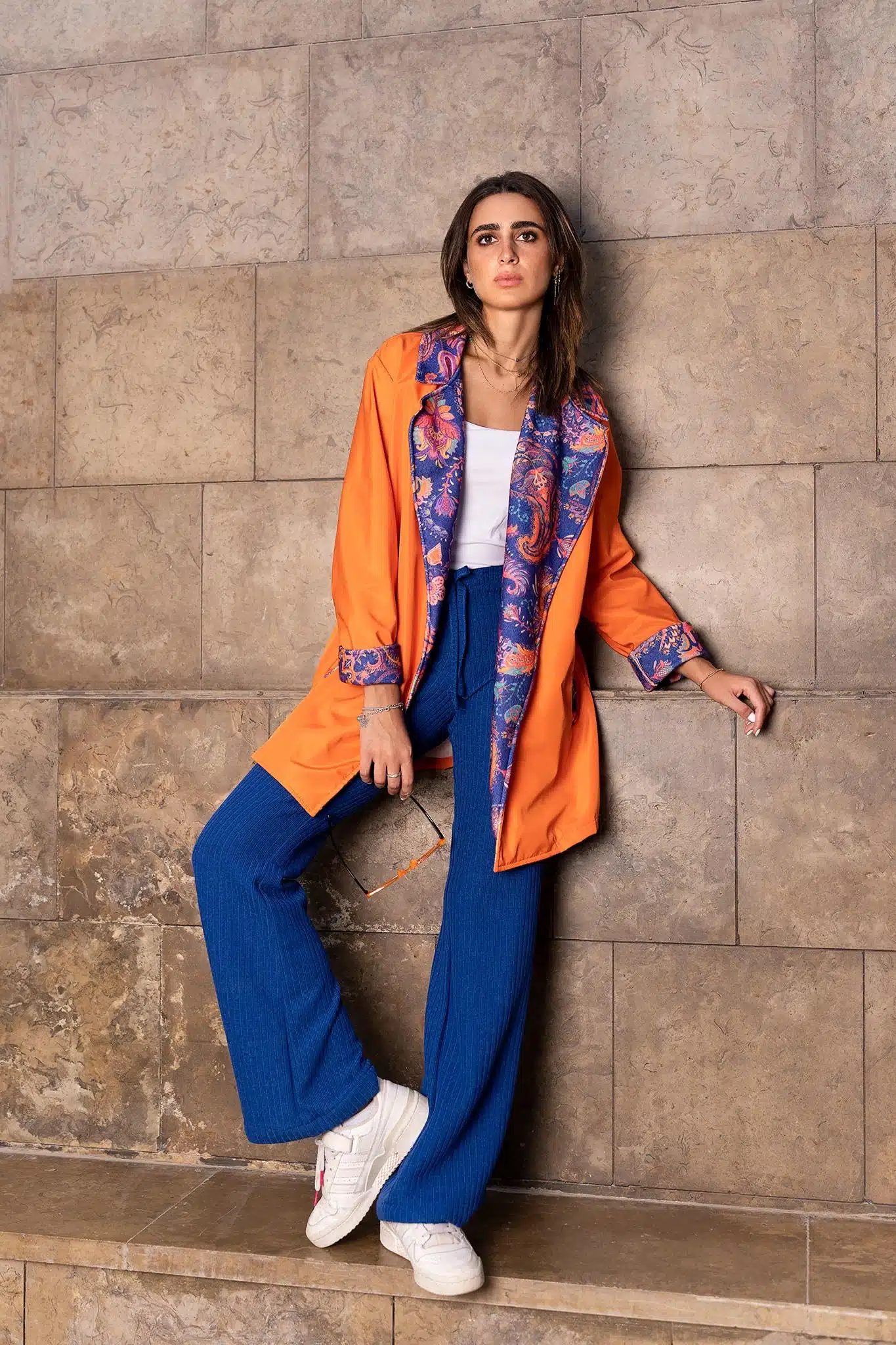 Paisely Waterproof Blazer in Orange 1 Paisely Waterproof Blazer in Orange