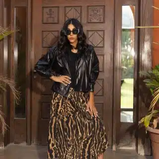 Black Crop Leather Jacket