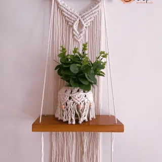 Royal macrame wall shelf