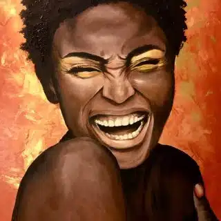 African acrylic on canvas 100x70 cm