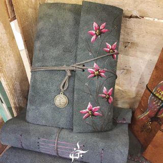 Pink flowery notebook