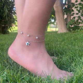 Layered Silver Anklet