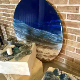 Dark blue seascape wall art