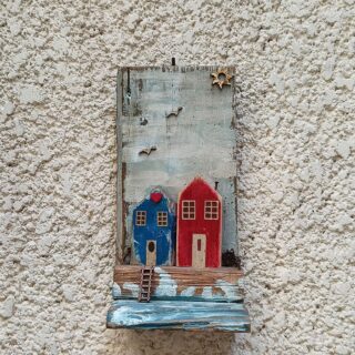 شماعة مفاتيح خشب رسم يدوي