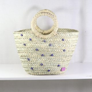 Hand-woven eyes Beach Bag