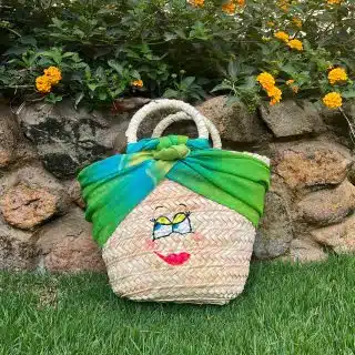 LOLA in Green, Straw Bag