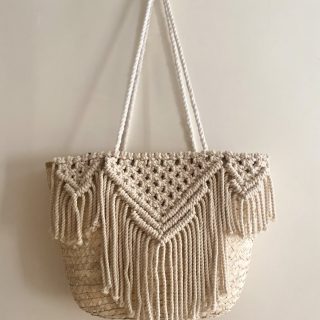 Summer straw bag |macrame sea bag