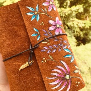 Spring leather notebook