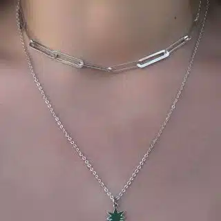 Pineapple silver necklace