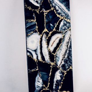 Black Geode slices painting