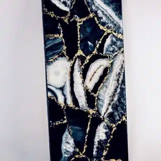 Black Geode slices painting
