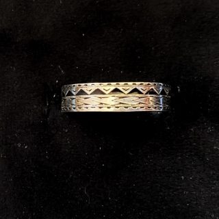 Sterling silver ring with black enamel