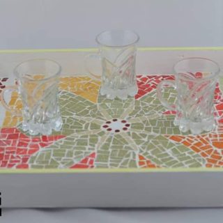 Flower mosaic tray