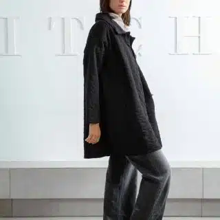 black quilted jacket