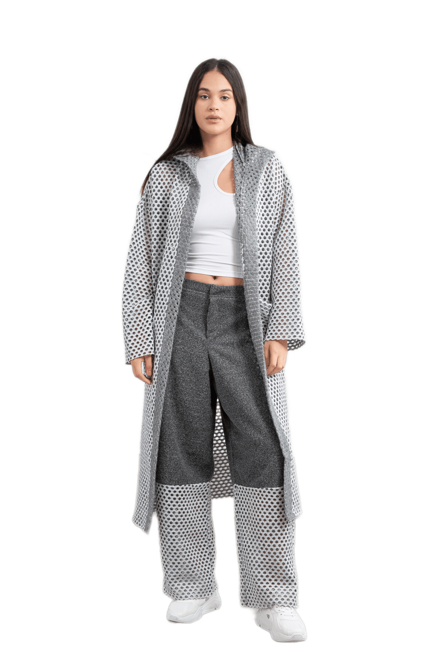 Wool/net coat 5 AMI5374