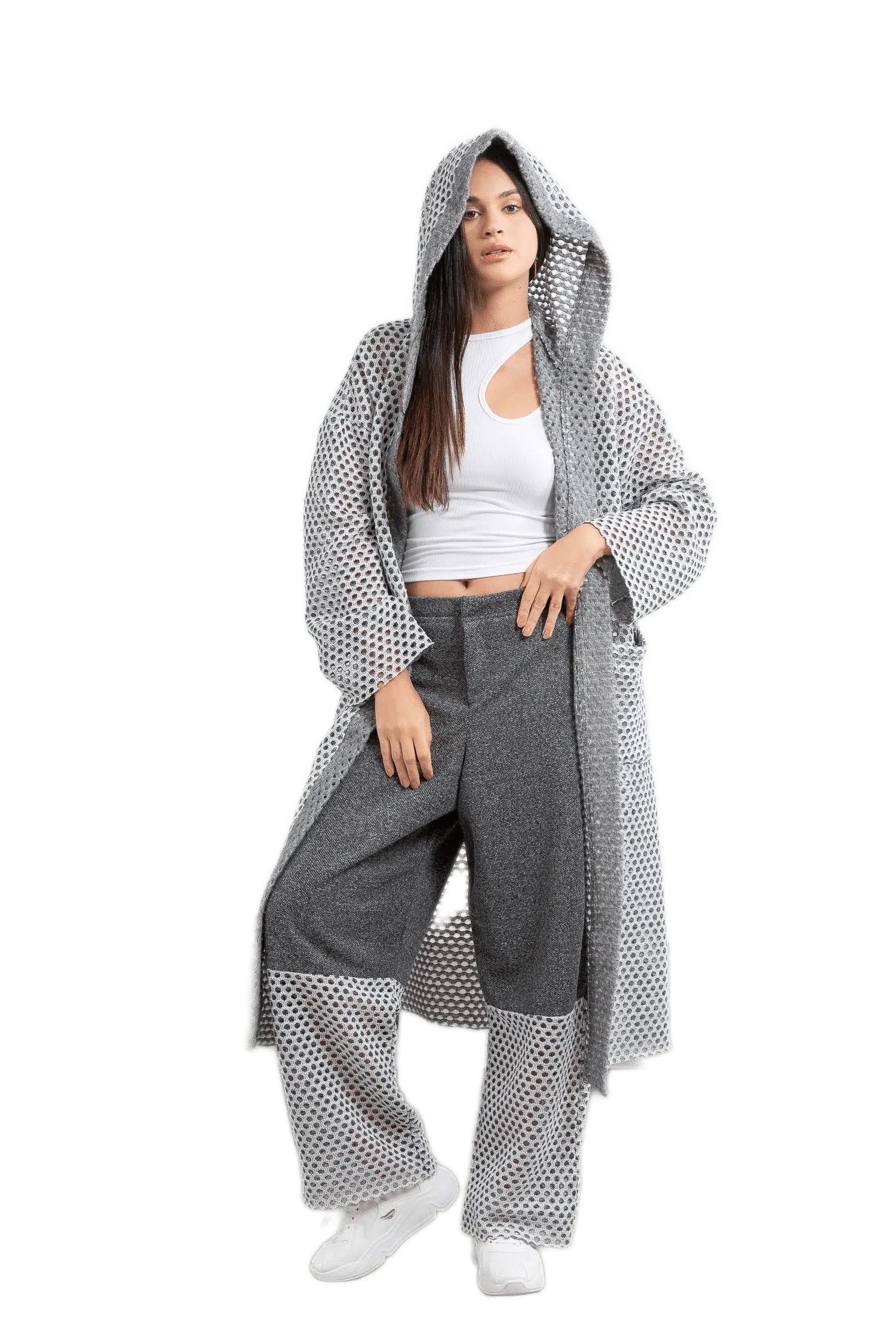 Wool/net coat 4 AMI5379