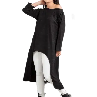 Black high low winter top