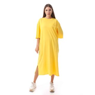Sunshine yellow Shirt dress short sleeves